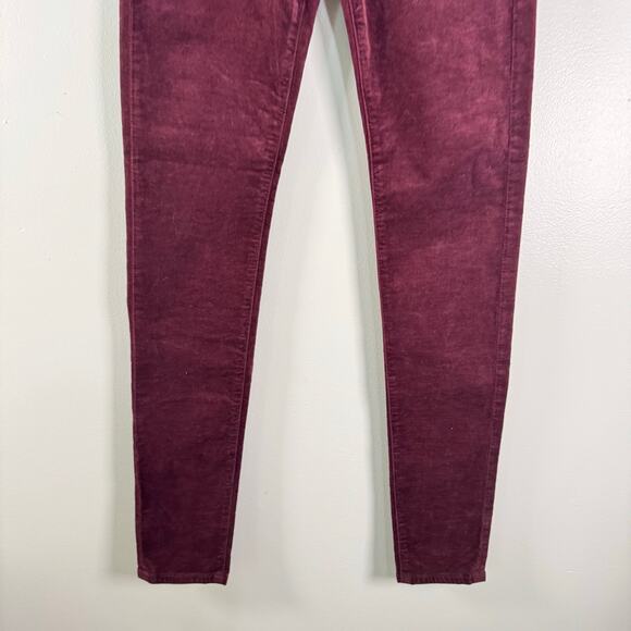 NWT Adriano Goldschmied Women's Red Stretch Mid Rise Cotton Skinny Pant Size 25 - Picture 3 of 10